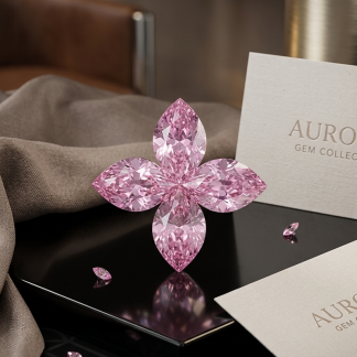 Exquisite Pink Marquise Petal Cluster Gemstone
