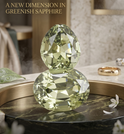 "VERIDIAN" Custom-Cut Greenish-Yellow Architectural Loose Gemstone