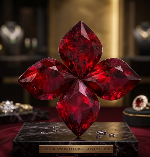 Custom Clover-Cut Red Ruby