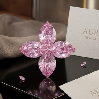 Exquisite Pink Marquise Petal Cluster Gemstone